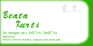 beata kurti business card